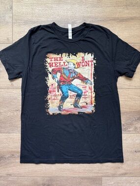 Bella Canvas Black Short Sleeve Tee with Vintage Western Graphic